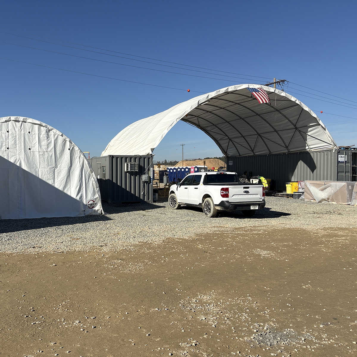 Unused 20'x40' Shipping Container Canopy Shelter 300g(11oz) PE (MSRP: $2,399)