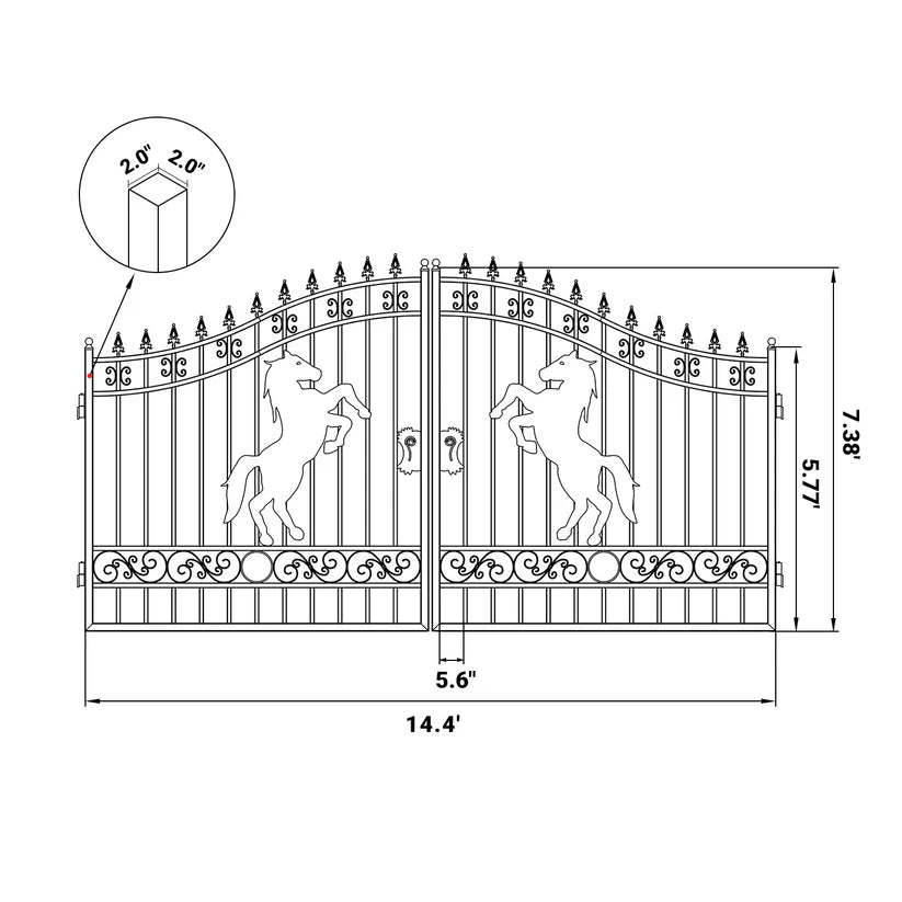 Unused Greatbear Iron Gate 14' - Horse - EPE foam (MSRP: $2,200)