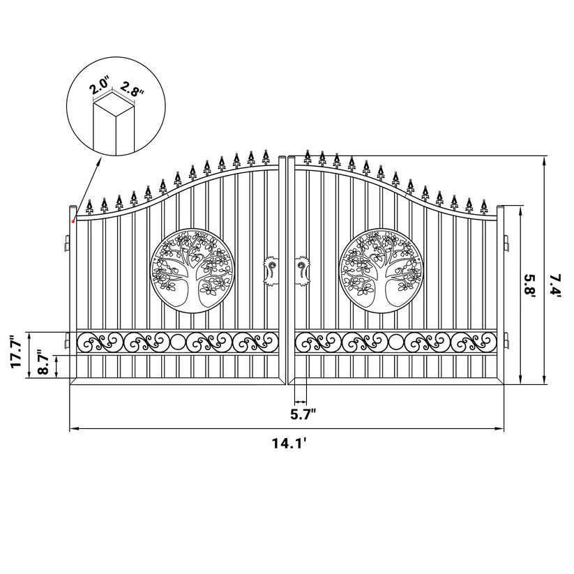 Unused Greatbear Iron Gates 14' -tree no metal ball - EPE foam (MSRP: $2,200)