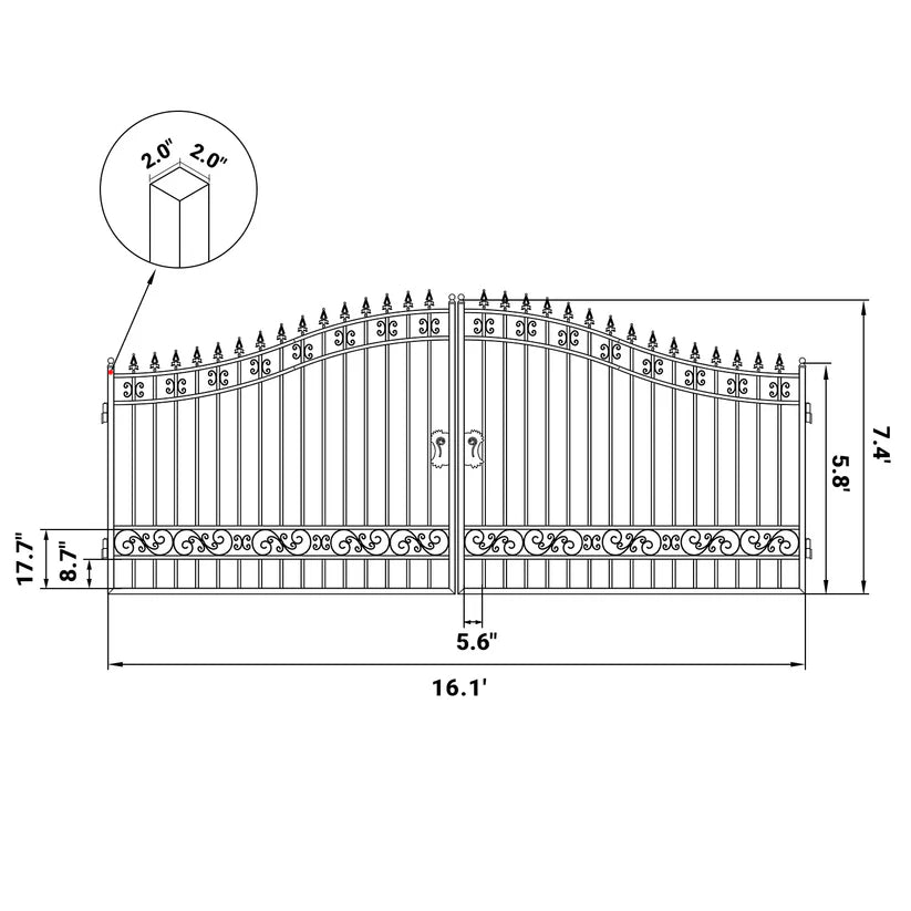 Unused Greatbear 16ft lron Gate. General Style. no decor - EPE foam (MSRP: $2,300)