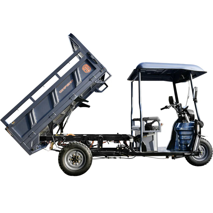 Unused Jinpeng 1500W Electric Cargo Tricycle Truck with Canopy (MSRP: $5,999)