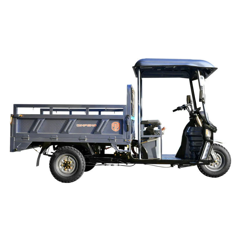 Unused Jinpeng 1500W Electric Cargo Tricycle Truck with Canopy (MSRP: $5,999)