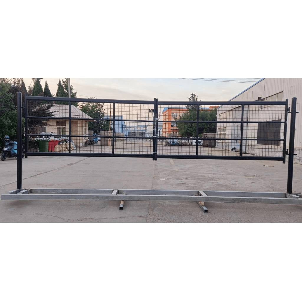 Unused Farm Metal Driveway Gate  TM18. Grid iron gate 18' (MSRP: $1,790)