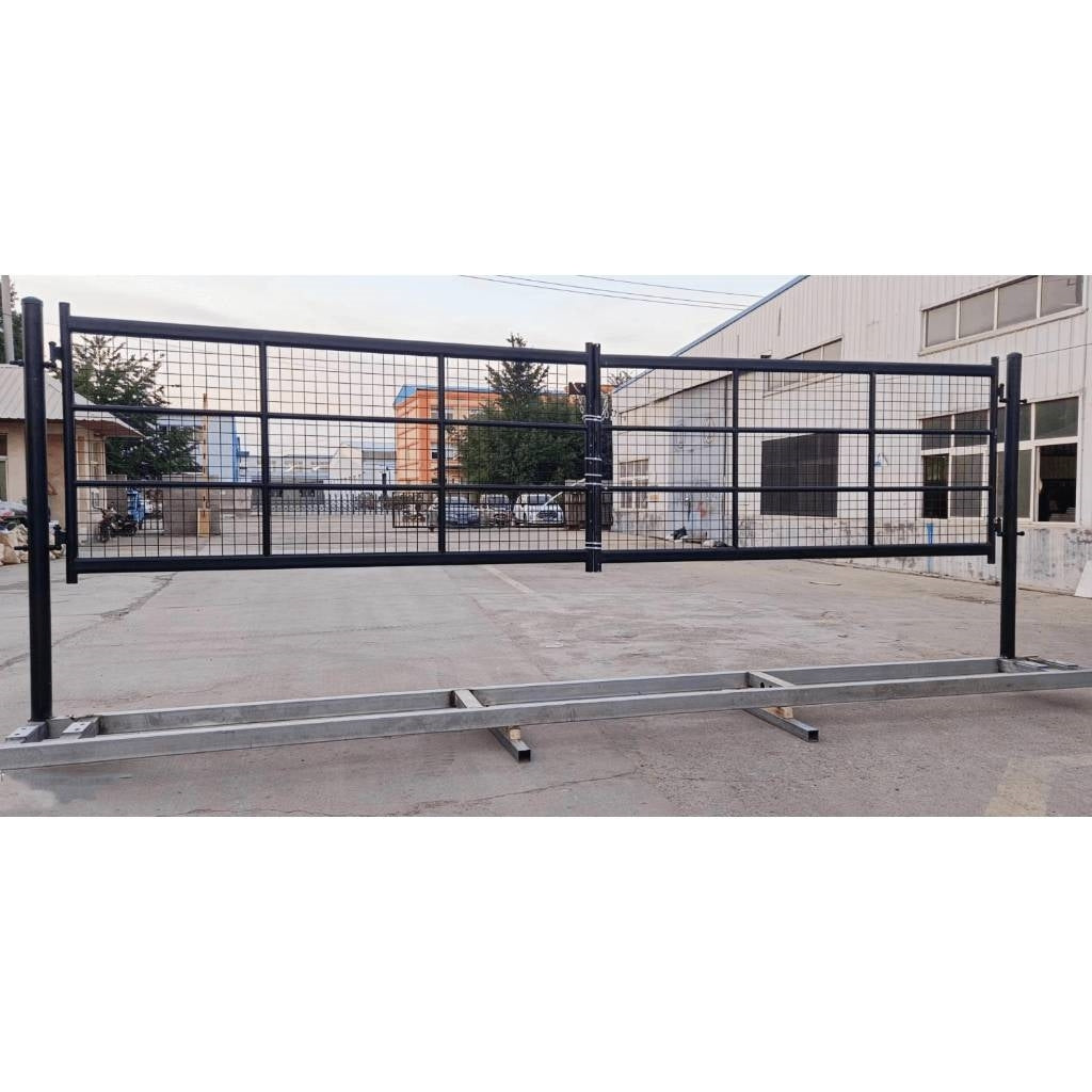 Unused Farm Metal Driveway Gate  TM18. Grid iron gate 18' (MSRP: $1,790)